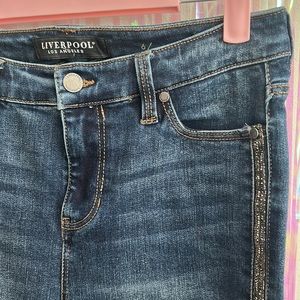 Liverpool, ankle jeans with rhinestones, size 6